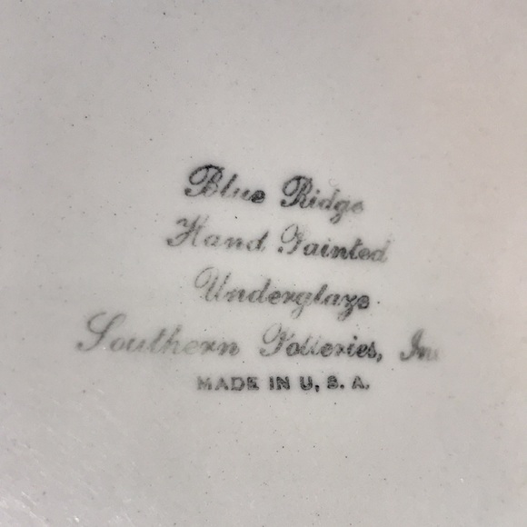 Vintage EUC Blue Ridge Hand Painted Southern Potteries Plate - Picture 6 of 7